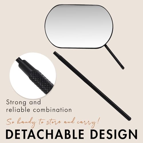 Embagol Large Lash Mirror for Eyelash Extensions Stainless Steel Black