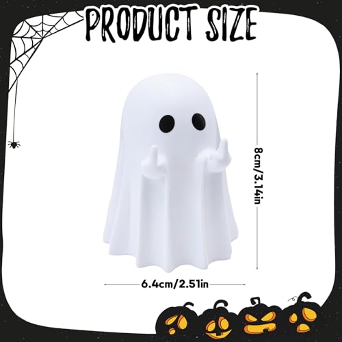 Funny Halloween Ghost Figurine - Spooky Middle Finger Resin Decor