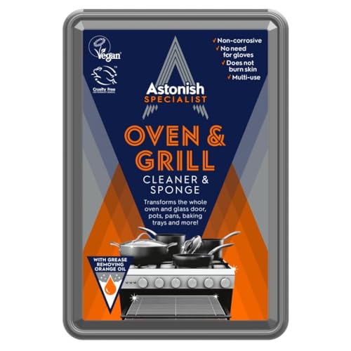 Astonish Oven & Grill Cleaner Paste with Sponge, 250g - Natural Orange Oil