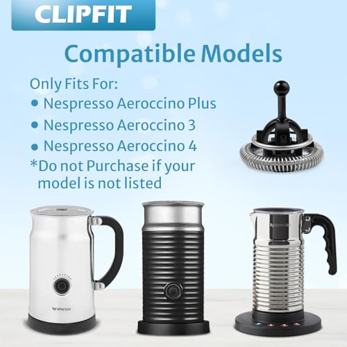CLIPFIT Replacement Whisks for Nespresso Aeroccino 3, 4 & Plus, 2 Pack
