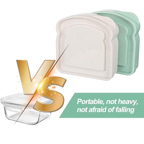 Reusable Toast-Shaped Sandwich Containers - BPA-Free, Microwave Safe