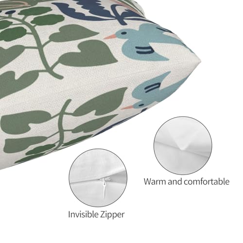 Sorktse Sage Green Floral Pillow Covers 12x20 Set of 2 Boho Linen Cushion
