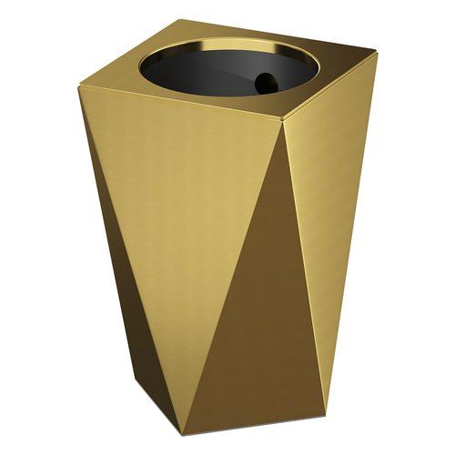 LEASYLIFE 2.6GAL Gold Bathroom Trash Can,Brass Tarsh Can,Open Top,Stainless Steel,Waterproof,Double-Layer with Inner Lining for Bathroom,Bedroom,Office,Living Room,Hotel (Gold)