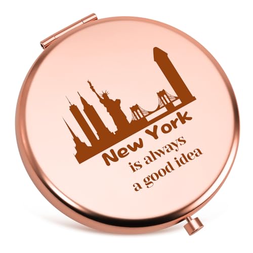 New York Souvenir Compact Mirror - Double-Sided Travel Makeup Mirror