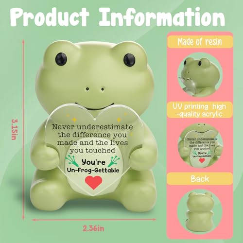 Motivational Frog Figurine Desk Decor Gift - Un-Frog-Gettable