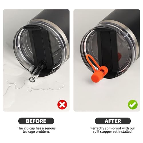 MOLOSLEEVE Silicone Straw Topper and Spill Proof Stopper Set for Stanley 40oz and 30oz Tumbler