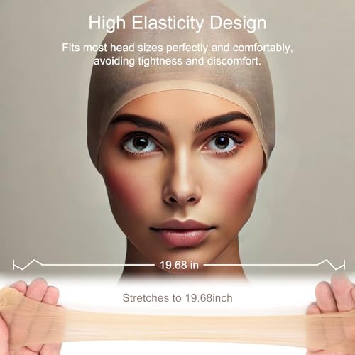 Jaasuee 8-Pack HD Wig Caps - Ultra-Thin Invisible Stocking Caps for Lace Front Wigs