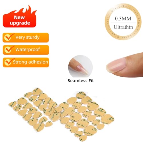 TIKIYOUN 288 Pcs Nail Adhesive Tabs - Ultra-Thin Waterproof Double-Sided Sticky Glue Dots for Press-On Nails