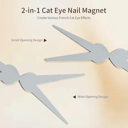 JODSONE French Cat Eye Magnet Tool for Nails, Double Head V-Shape & Smile Line