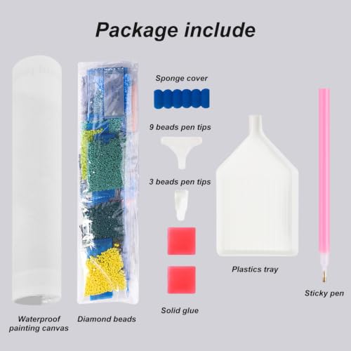 Hummingbird Diamond Art Painting Kit, 5D Full Drill Round Moon Flowers 12x12"