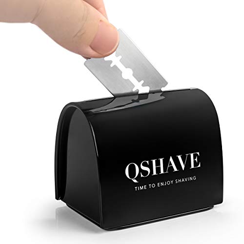 QSHAVE Razor Blade Disposal Case - Safe Storage Bank for Used Blades