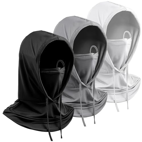 3 Pack Summer Balaclava UV Face Mask for Sun Protection, Breathable Full Head Mask Hood Face Cover for Men Women Motorcycle Cycling Fishing Running Multicolor