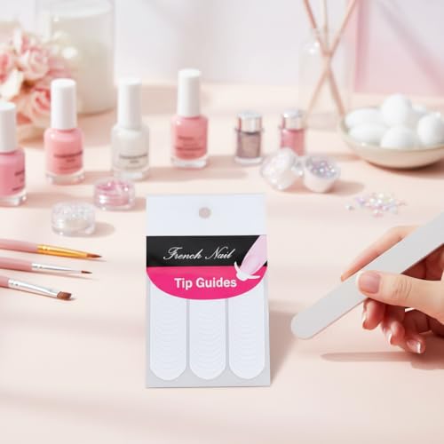 White Nail Stencils 240 Pcs, Professional French Tip Guides for DIY Manicures
