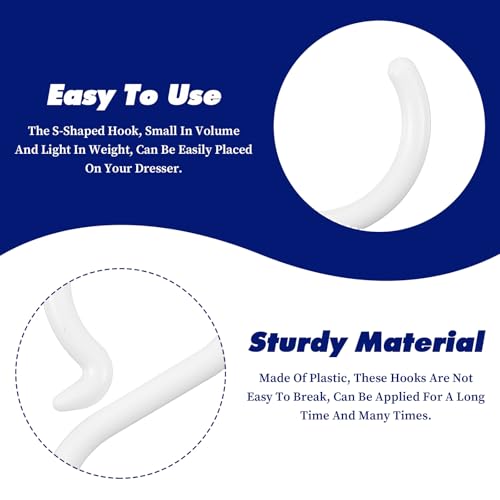 15 Pcs White Plastic S Hooks - Durable & Rust-Free Hanging Solution