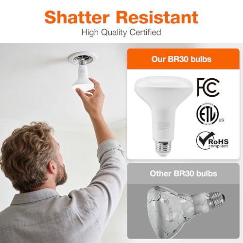 Sylvania LED BR30 Light Bulbs 10W, 650 Lumens - 4 Pack, Dimmable
