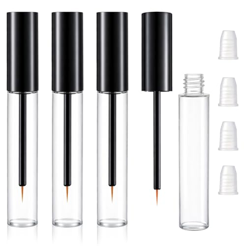 Styquenzer 4 Pcs Empty Mascara Tubes with Wands Clear Refillable 10ml Containers