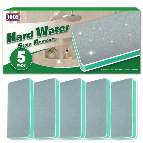 5 Pack Hard Water Stain Remover Pads for Bathroom Surfaces