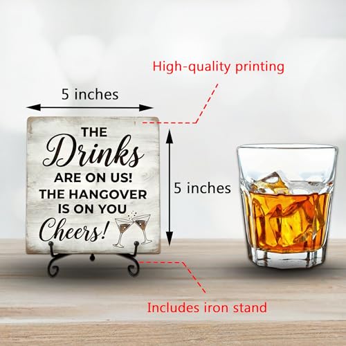 Rustic White-Cheers Bar Sign - Funny Home Bar Decor