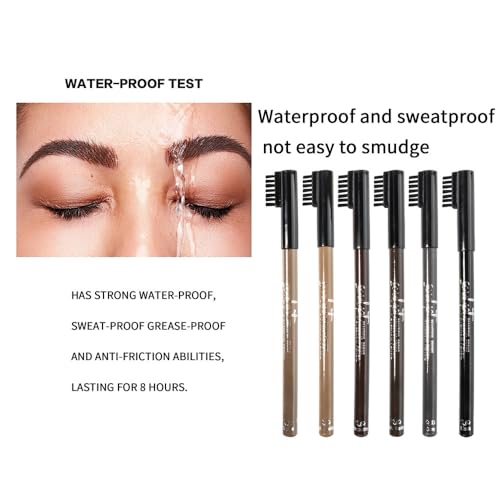 UOCK 6-Color Eyebrow Pencil & Eyeliner Set Long-Lasting Waterproof