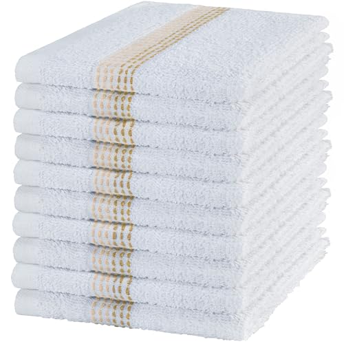 100% Cotton Washcloths - 12x12 in, Ultra-Absorbent, 10 Pack