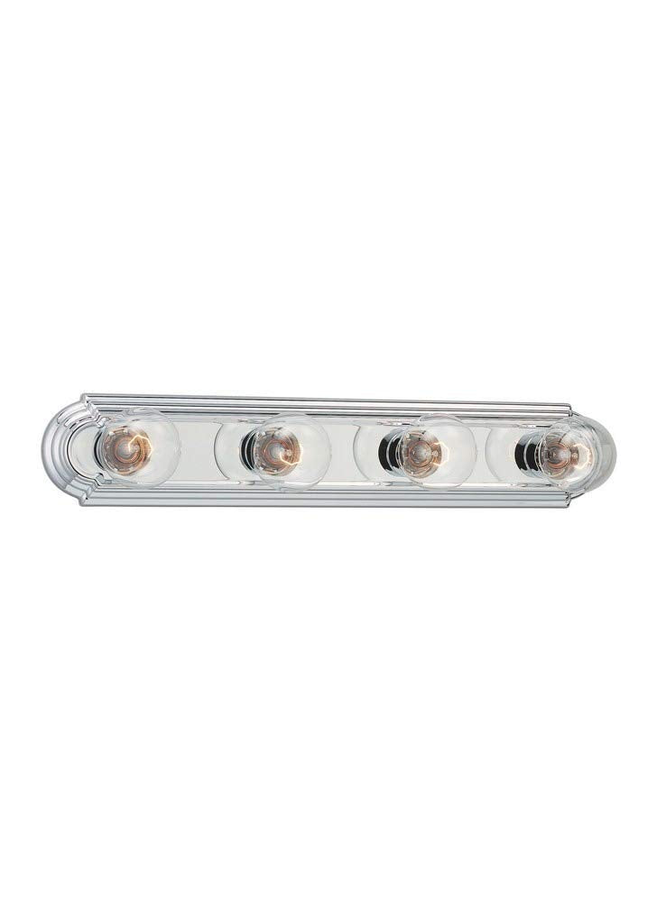 Sea Gull Lighting 4701-05 Four Light Wall Bath Fixture, Chrome, 24 inch