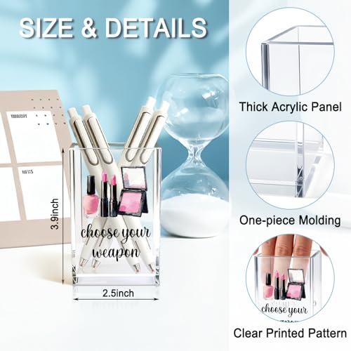 Choose Your Weapon Acrylic Makeup Brush Organizer - Black & Pink Holder