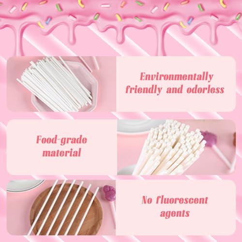 100 Food-Grade Cake Pop Sticks - Eco-Friendly Lollipop Sticks