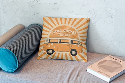 Sunshine Decorative Pillow Cover - 18x18 Retro Flannel Cushion