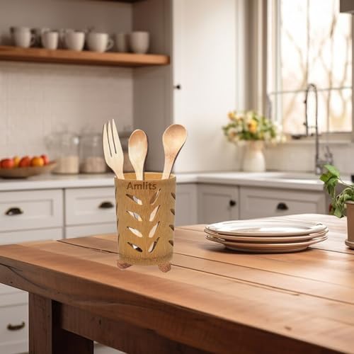 Bamboo Toothbrush Holder with Drainage – Eco-Friendly Bathroom Organizer