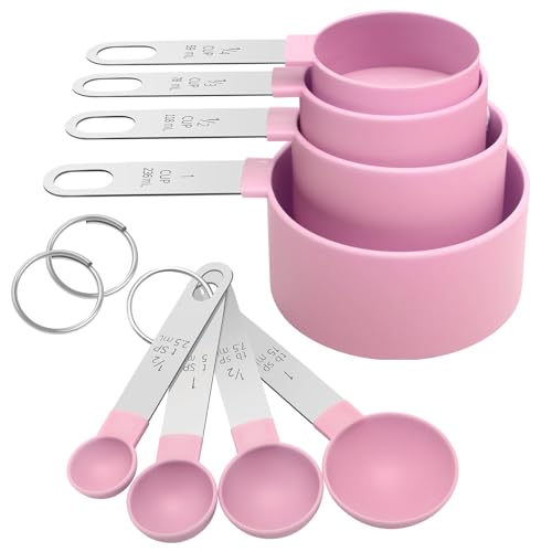 Stainless Steel Measuring Cups and Spoons Set - 8 Sizes, Nesting Design