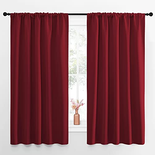 NICETOWN Burgundy Blackout Curtains - Thermal Insulated Drapes (2 Panels, 52" x 63")