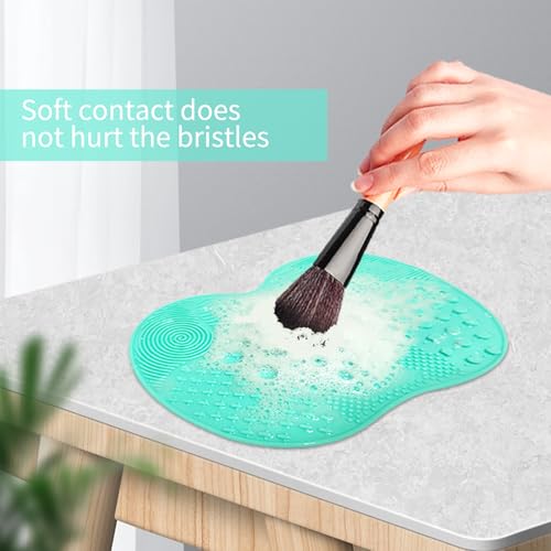 Silicone Makeup Brush Cleaning Mat 2 Pcs with Suction Cup Portable Pad