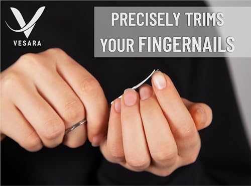 Vesara Professional Curved Cuticle Scissors - Stainless Steel Precision Nail Trimmer