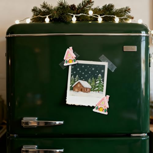 Christmas Fridge Magnets with Tree and Star Design - Pink House Decor, Style7
