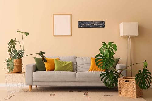 Chamber of Secrets Metal Sign | Literary Wall Decor 4x16in