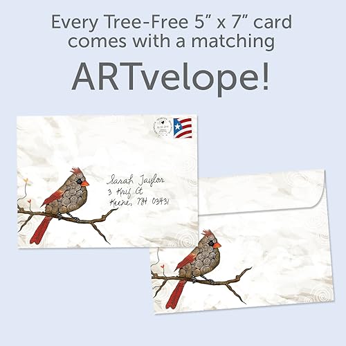 Eco-Friendly Holiday Greeting Card with Envelope - 5x7 Cardinals
