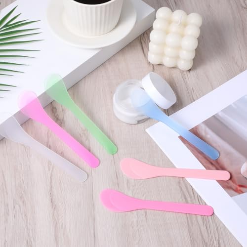 6Pcs Plastic Makeup Spatulas & Cream Scoops for Skincare Mixing
