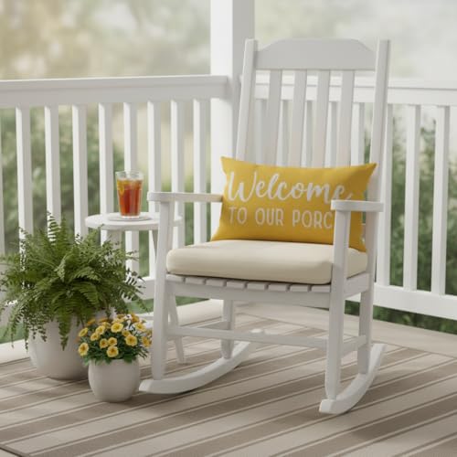 PANDICORN Yellow Farmhouse Throw Pillow Cover 12x20 Inch for Porch