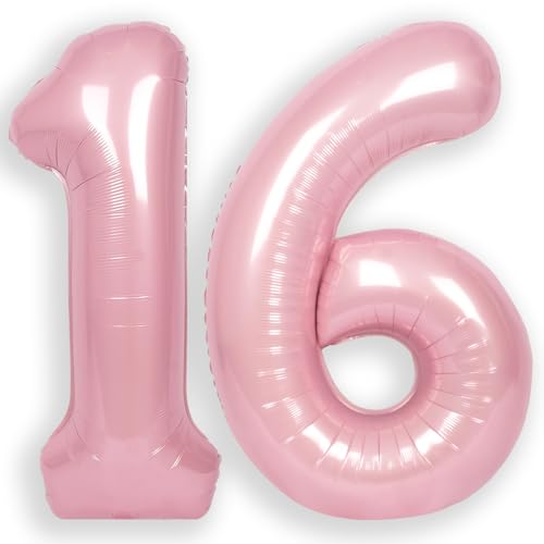 Pink 16 Balloon - 40 Inch Foil Number Balloons by RainbowQ Party