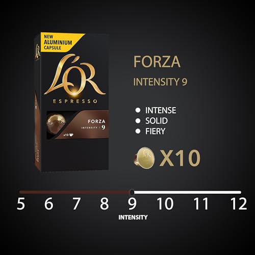 L'OR Espresso Capsules Forza, Intensity 9, 30 Count (Pack of 3)