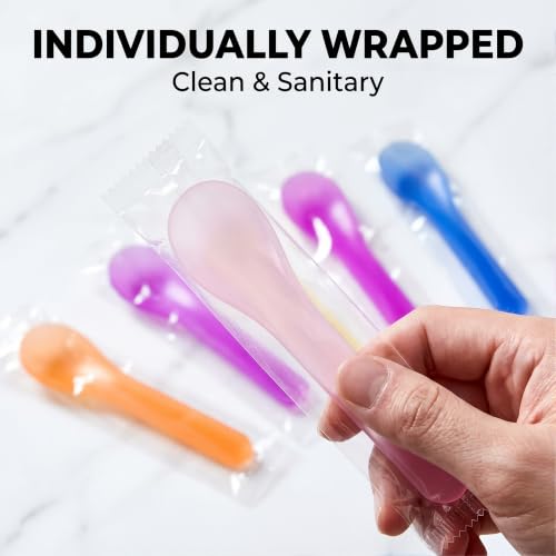 Color Changing Ice Cream Spoons - 28-Pack Flexible 5.15" Spoons