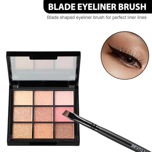 BEAUTYFACTOR Angled Eyeliner Brush - Precision Ultra-Thin Fine Point Makeup Brush