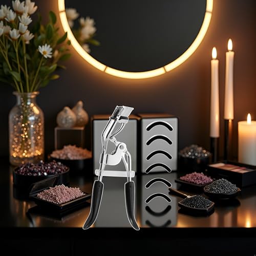 GANPUB Professional Black Eyelash Curler and Mascara Brush Kit