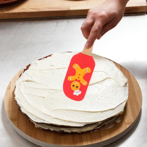 Christmas Gingerbread Silicone Spatula - Red Baking Tool, 10 Inch, Variation 25.50X5X1 CM
