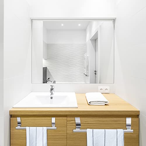 Stainless Steel Towel Rack Holder - 2 Pack Over-the-Door Kitchen & Bathroom