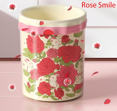 Rose Scented 4 Gallon Trash Bags, 80 Count Thickened Drawstring Garbage Bags