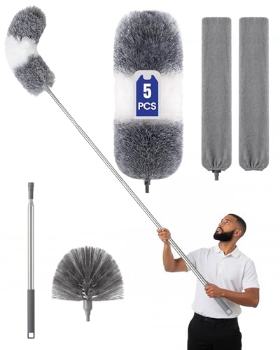 VITEVER 5-in-1 Extendable Dusting Kit with Microfiber Dusters & Pole