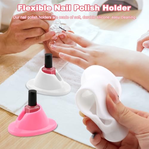 4PCS Silicone Nail Polish Bottle Holders - Anti-Spill Stand for Manicure