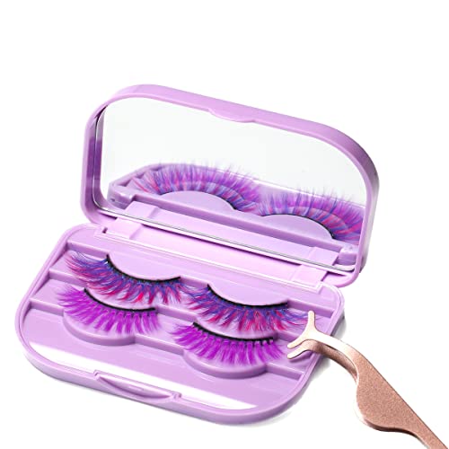 JYHi Portable False Eyelash Storage Case with Mirror - Holds 3 Pairs