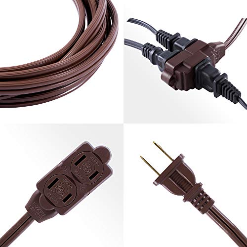 GE 3-Outlet Extension Cord 6 Ft - Brown Power Strip